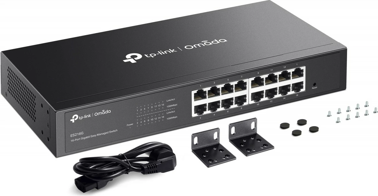 Switch i menaxhuar TP-LINK ES216G, 16 porta Gigabit, Kasë metalike