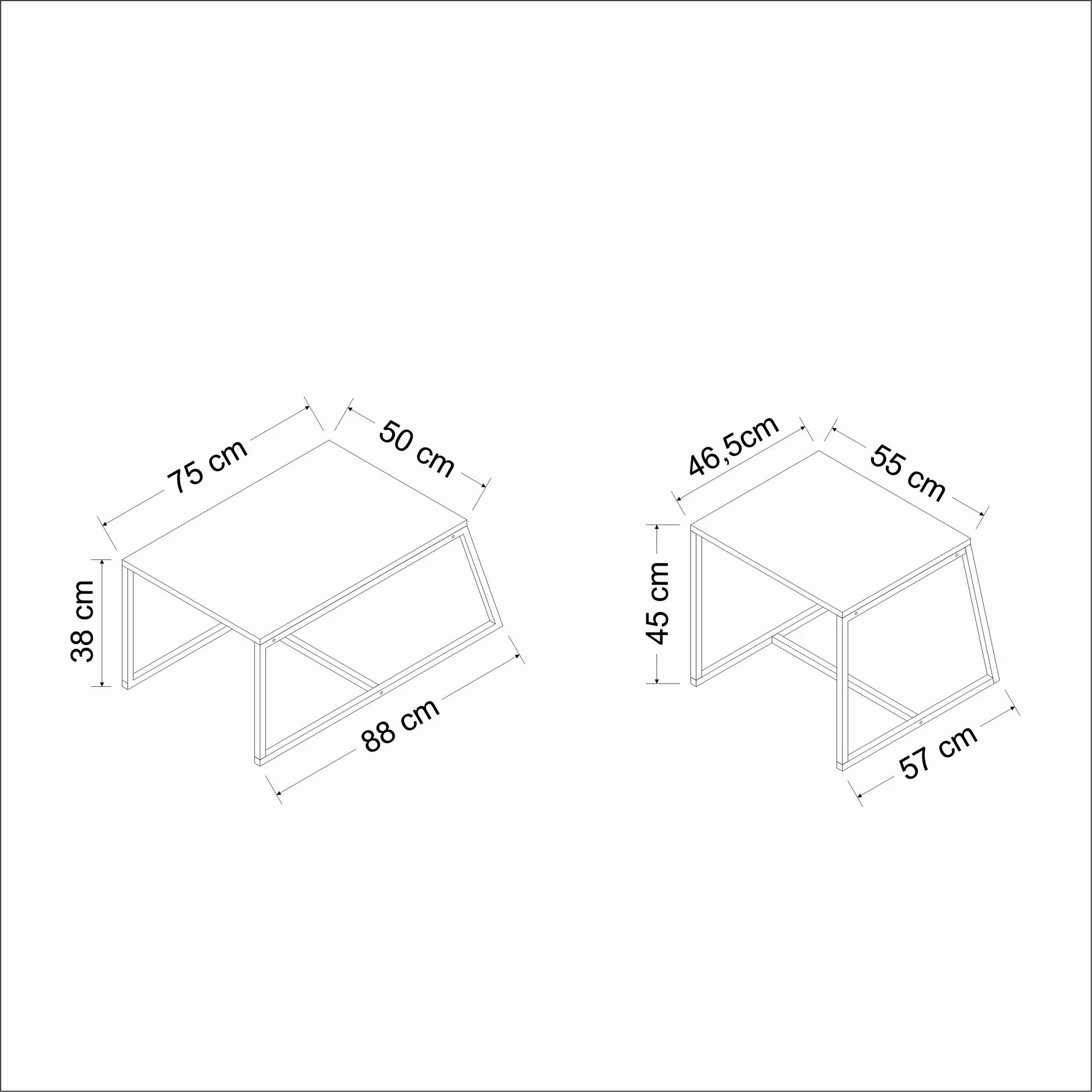 Tavolinë kafeje Skye Decor, minimaliste, ngjyrë travertin