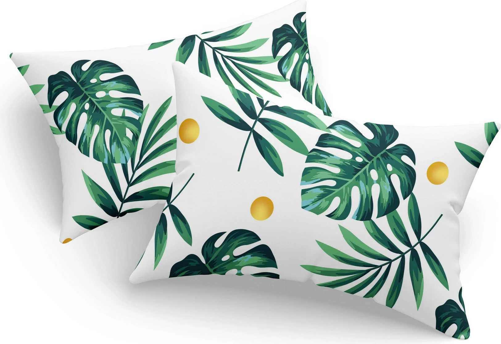 Set këllëfësh jastëku (2 copë), Monstera, ngjyrë e gjelbër