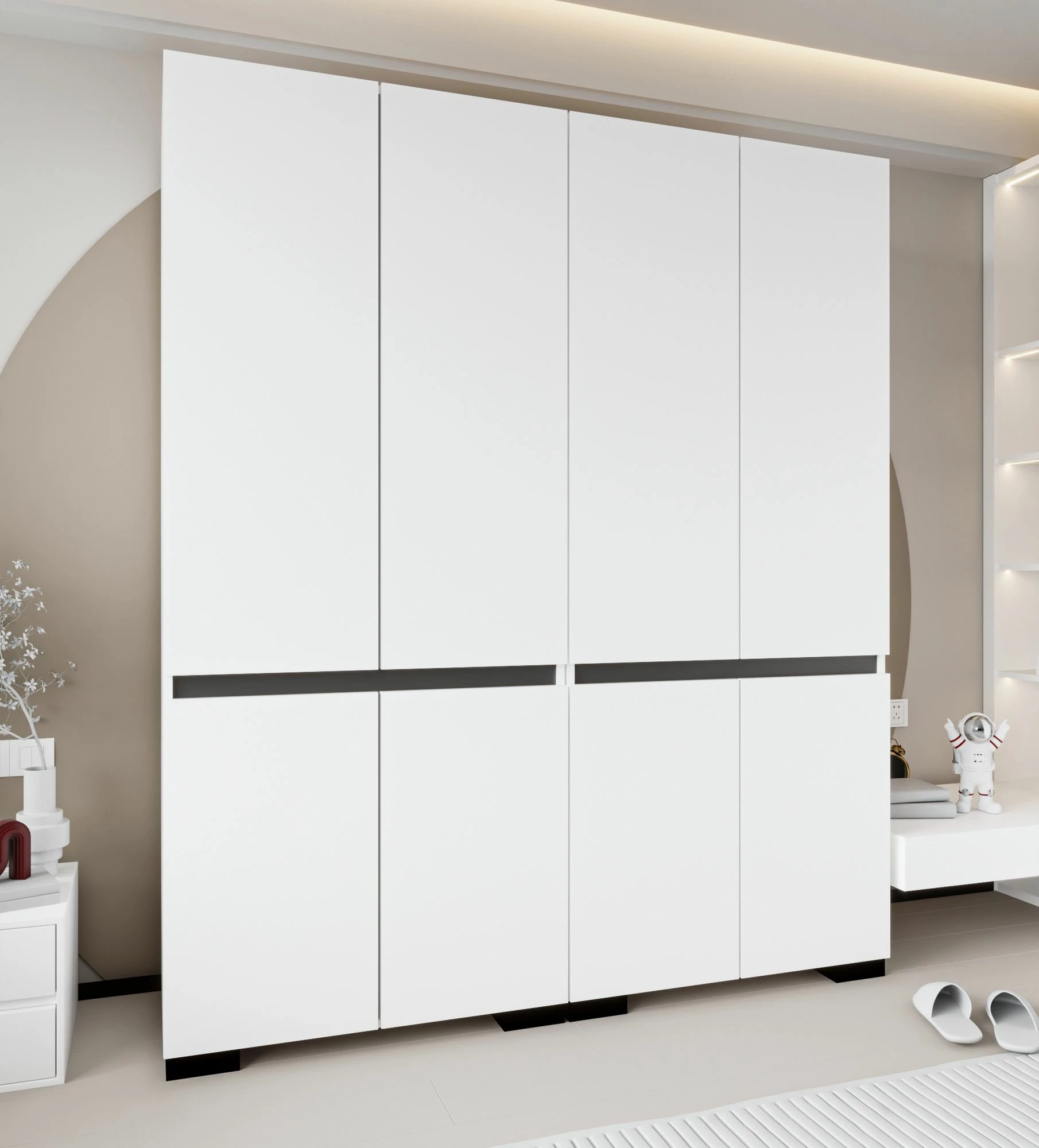 Dollap garderobe Skye Decor, Floransa 180, bardhë, antracit v2