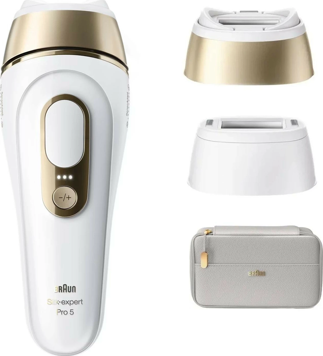 Aparat IPL për depilim Braun Silk-expert Pro 5 PL5210, 400000 pulse, i bardhë/ari