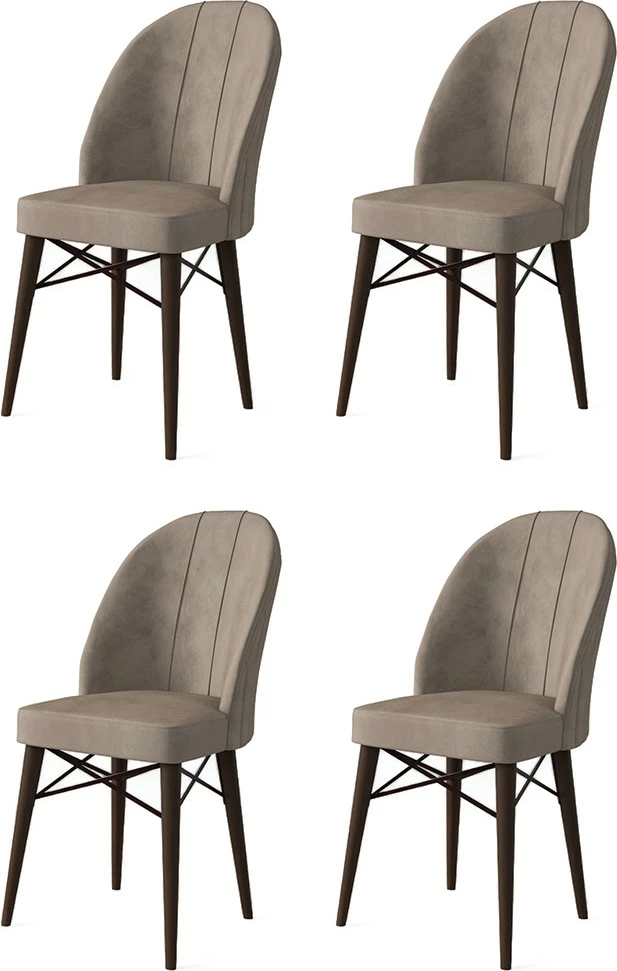 Set karrigesh (4 copë) Hanah Home, Ritim, kapuçino, kafe