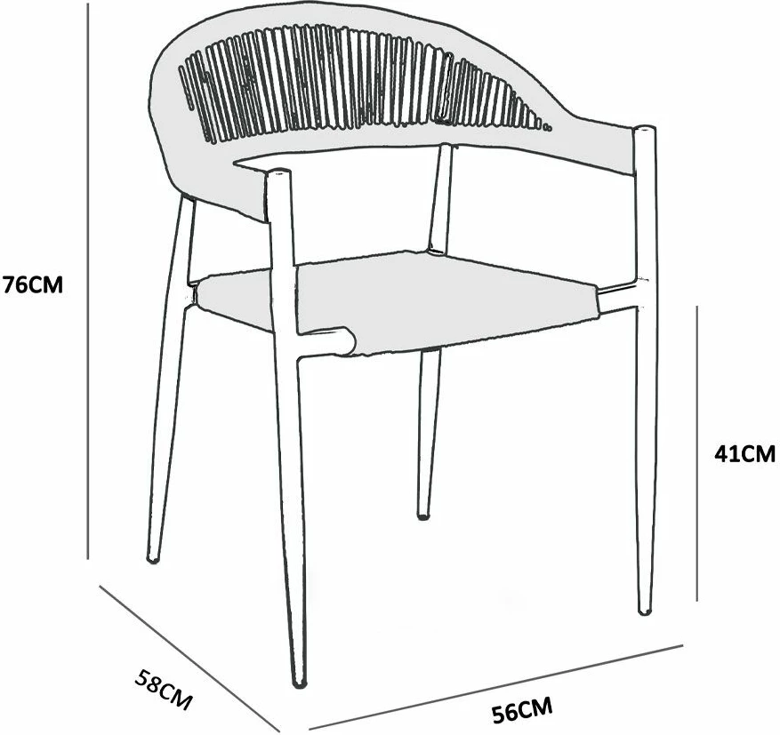 Karrige Mezza Luna, natyrale e zezë, 56x55x78