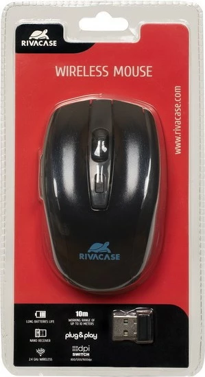 Kasë laptopi RIVACASE Regent 15.6 inç me maus wireless, e zezë