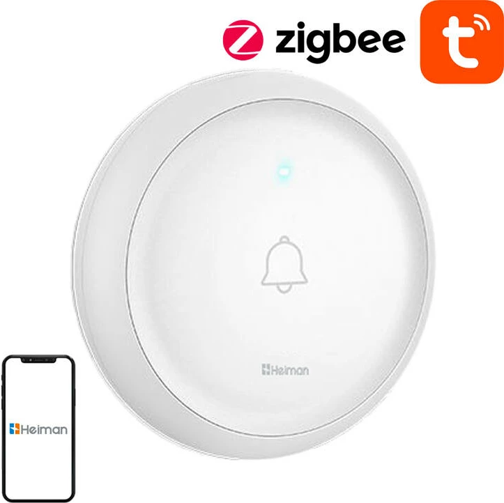 Zile dere smart Heiman HS2DB Tuya, Zigbee 3.0, e bardhë