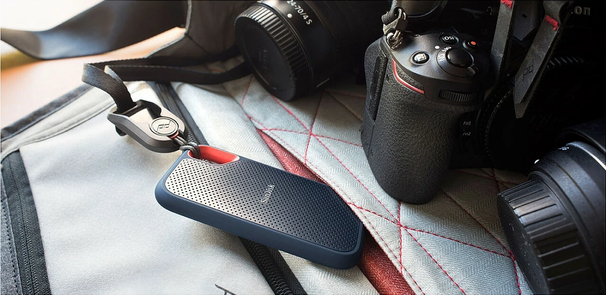 Disk i jashtëm SSD SanDisk Extreme Portable, 2 TB, USB Type-C, 3.2 Gen 2, 1050 MB/s, Mbrojtje me fjalëkalim, E zezë