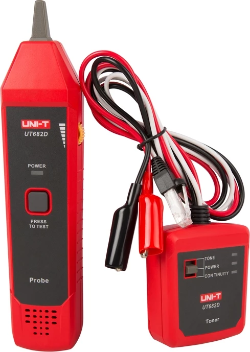 Detektor çifti kabllosh, UNI-T UT682D, gjurmim deri 3000 m, matje polariteti dhe DC 5–52V, komplet 2-pjesësh