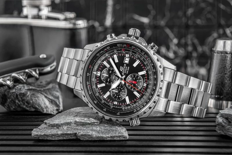 Orë dore për meshkuj Casio Edifice, argjend