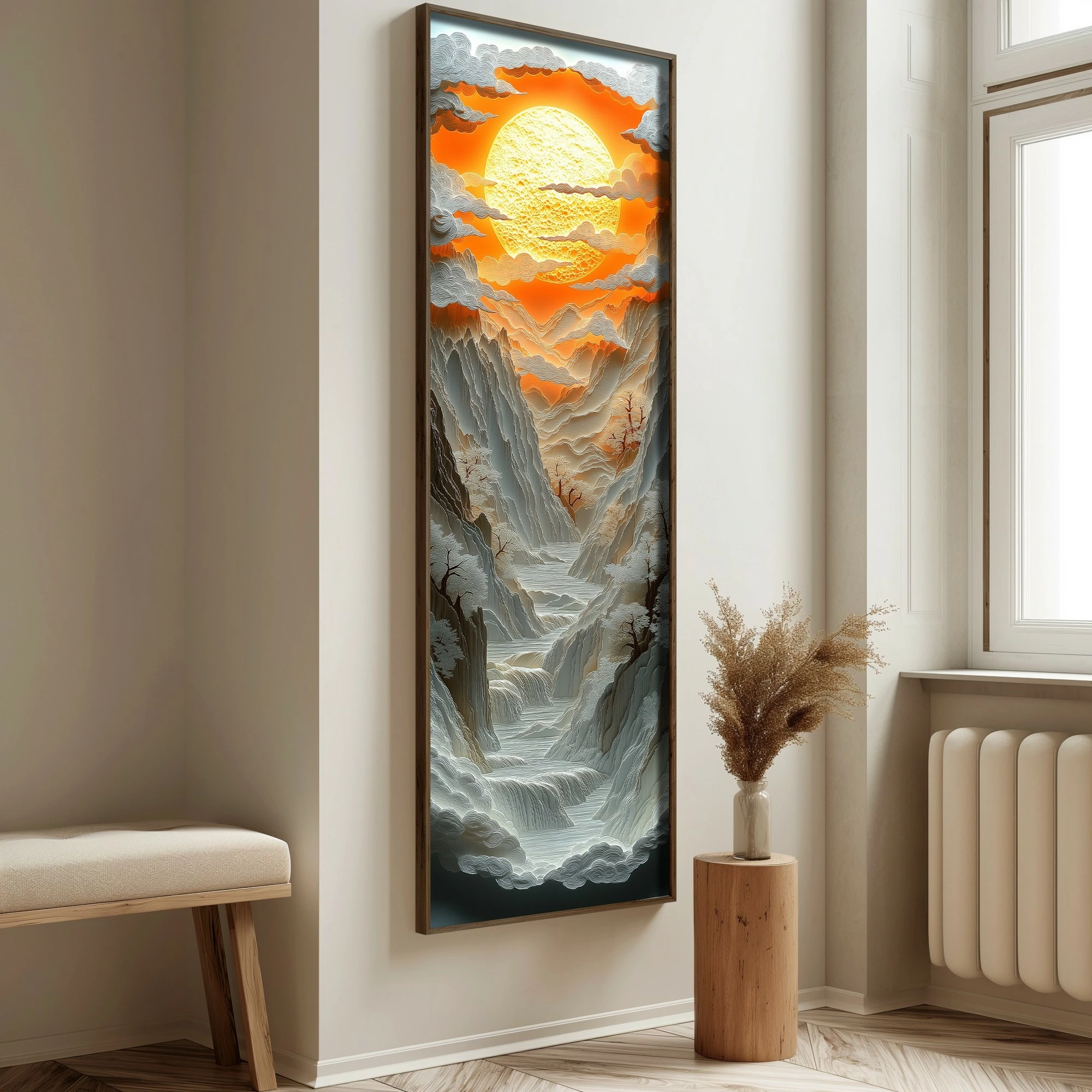Pikturë dekorative me kornizë MDF, shumëngjyrëshe, Wallity, EMR072, 40x120x3.5cm