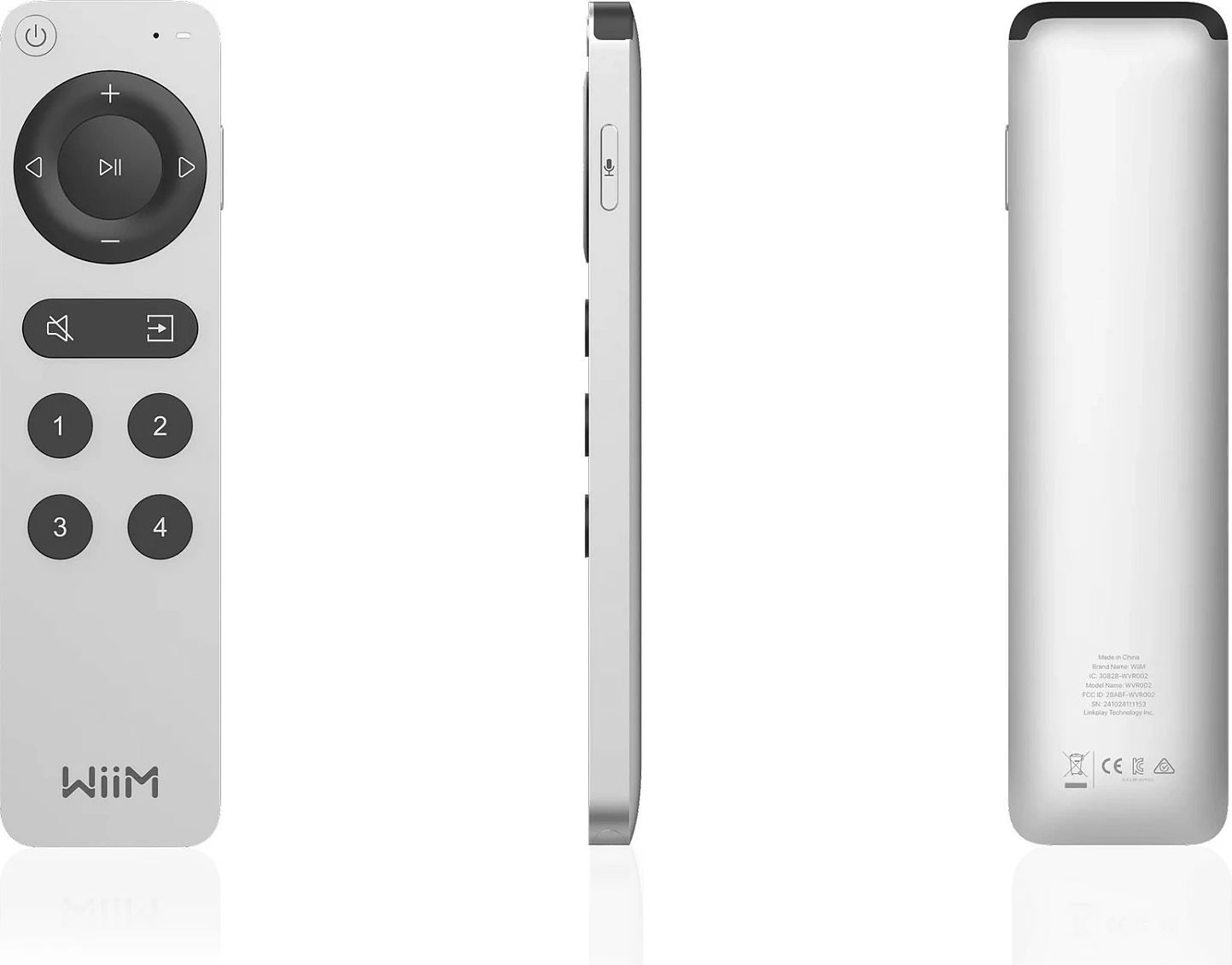 Telekomandë me zë WiiM Voice Remote 2, Bluetooth, e rikarikueshme, argjend