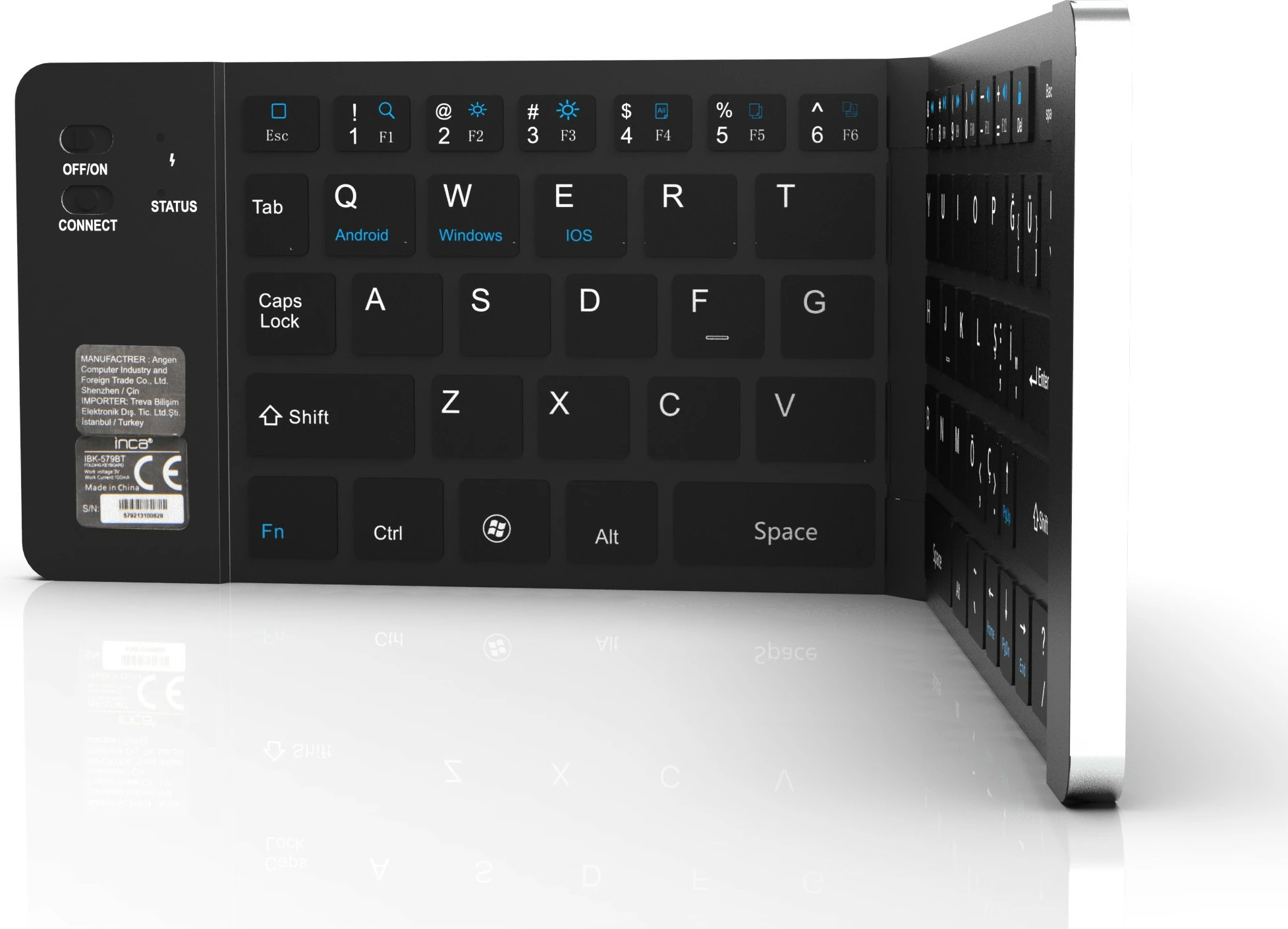 Set tastature dhe maus Incase IBK-579BT, mini, Bluetooth, palosëse, silver