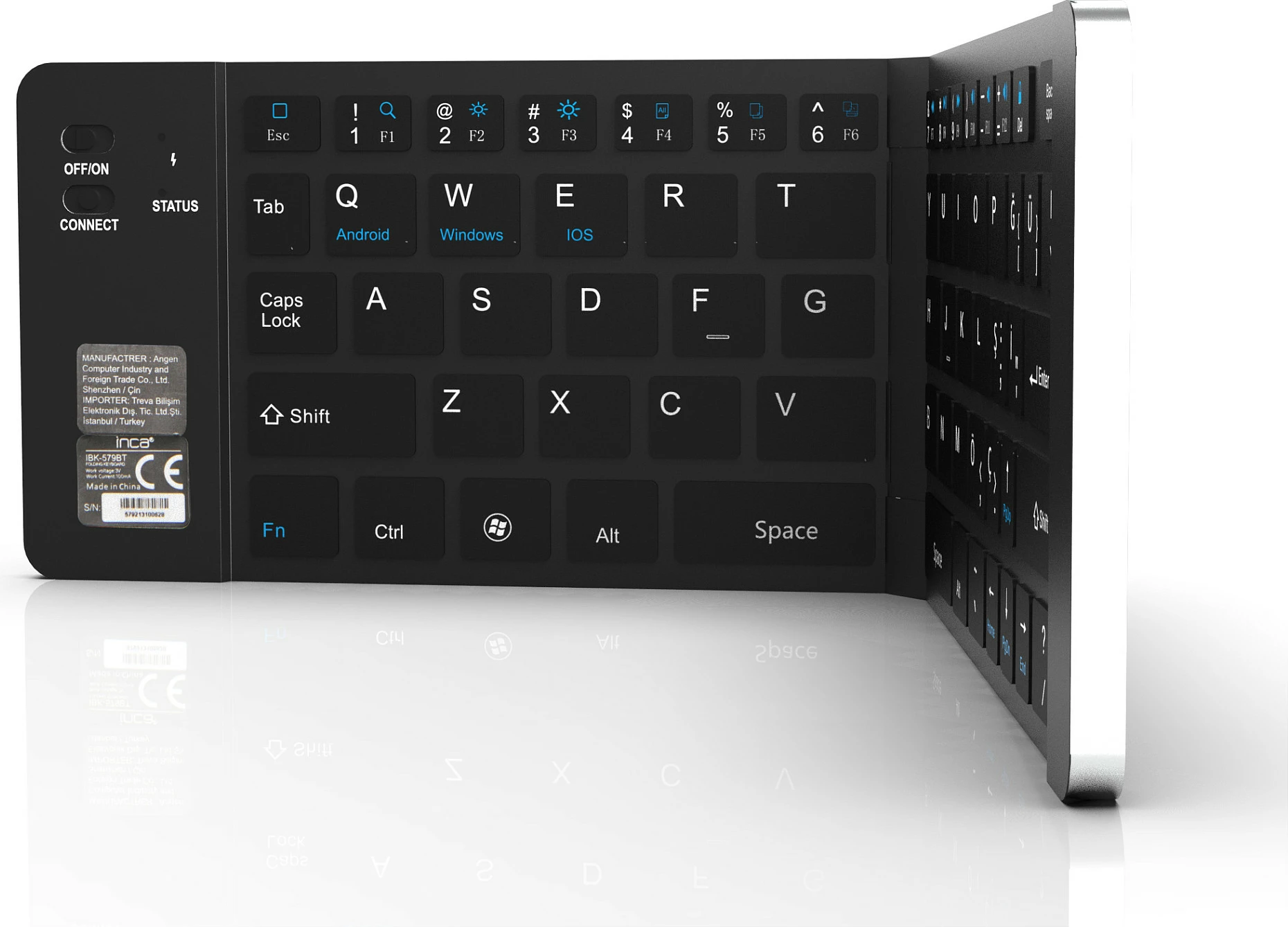 Set tastature dhe maus Incase IBK-579BT, mini, Bluetooth, palosëse, silver