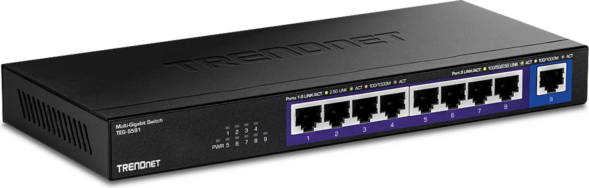 Switch TRENDnet TEG-S591, 8x 2.5G RJ-45 + 1x 10G RJ-45, Unmanaged, pa ventilator, i zi