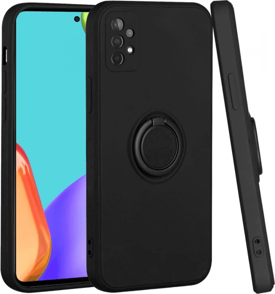 Mbështjellës ONASI 17386 Liquid Ring për Samsung Galaxy A34, silikon me unazë, mbrojtje kamere, i zi