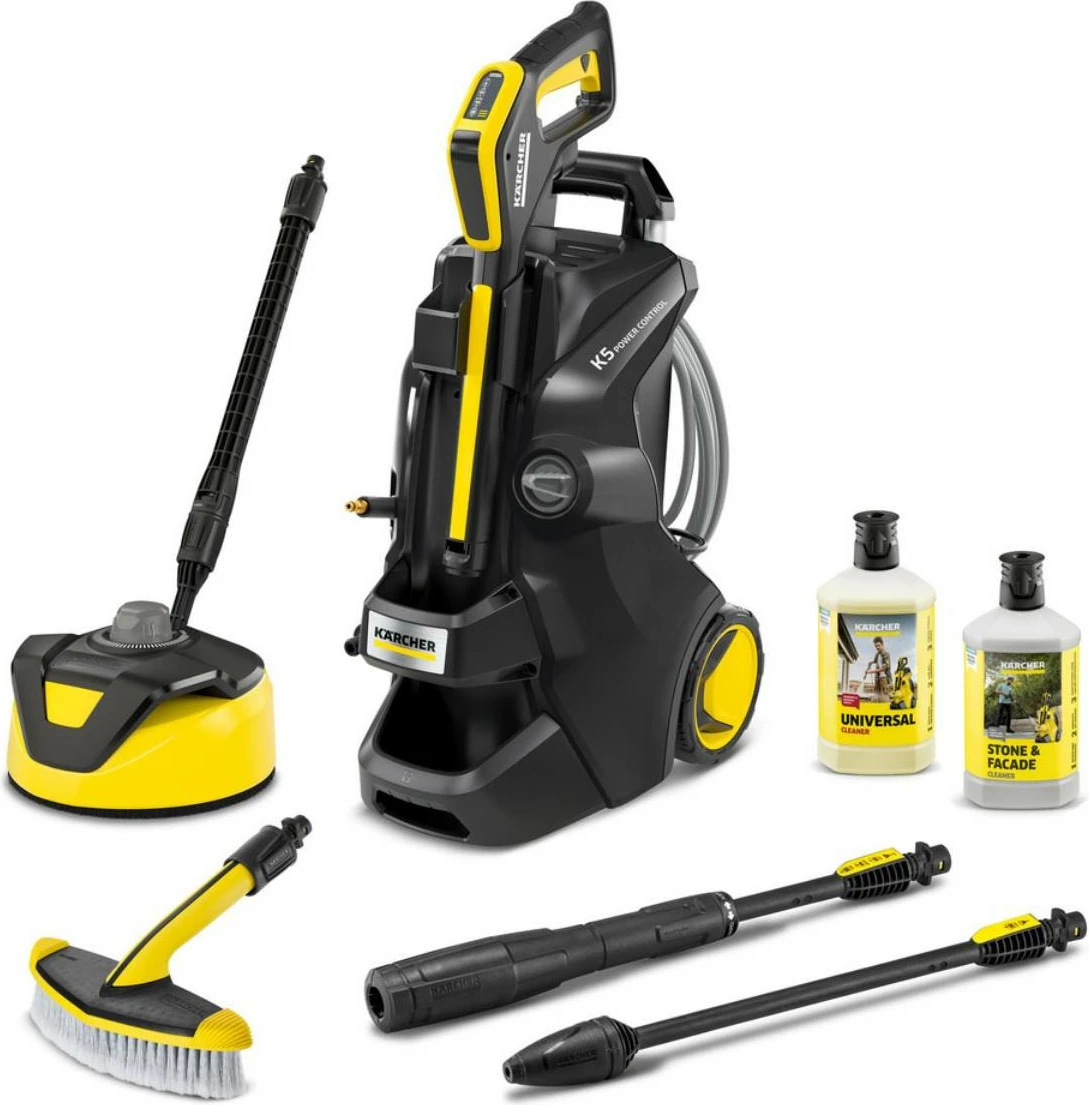 Pastrues me presion të lartë, Karcher, K 5 Power Control Home & Brush (1.324-709.0), 145 bar 500 l/h 2.1 kW, zorrë 10 m, e zezë, set Home & Brush