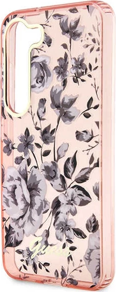 Mbështjellës Guess GUHCS23MHCFWSP për Samsung Galaxy S23+, Flower Collection, Rozë