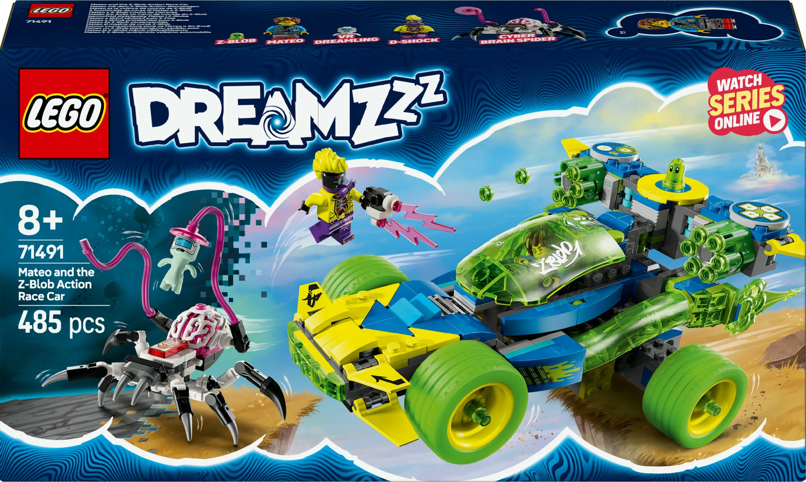 Set ndërtimi LEGO DREAMZzz 71491 Mateo me Z-Blob Action Rennwagen, 485 pjesë, multikolor