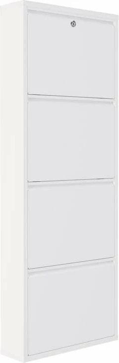 Dollap këpucësh Skye Decor, metal, 4 pjesë, me kyç, e bardhë