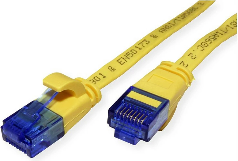 Kabllo rrjeti VALUE Cat6A UTP e sheshtë 2 m, RJ45-RJ45, e verdhë