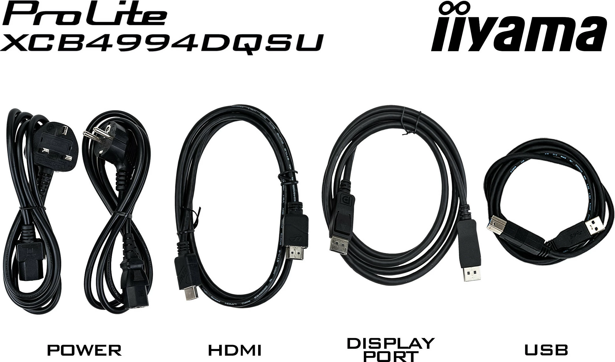 Monitor iiyama ProLite XCB4994DQSU-B1, 49", Dual QHD 5120x1440, 120Hz, 2ms, VA, i lakuar, HDR, i zi