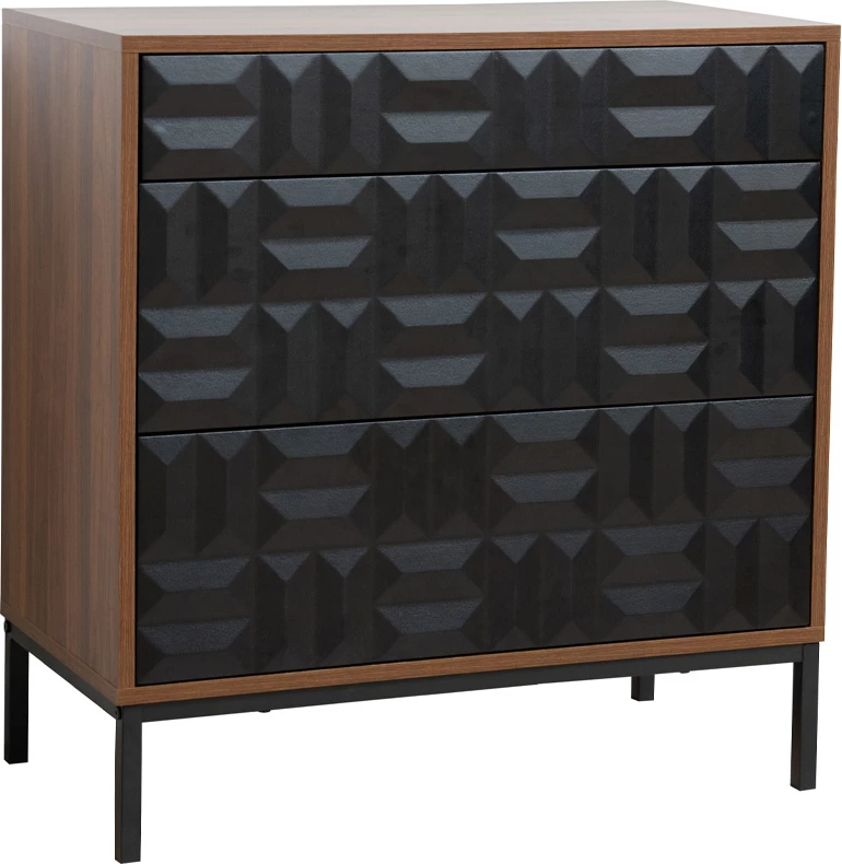 Komodë Zuma, ngjyrë arre e zezë, 75.5x40x79cm