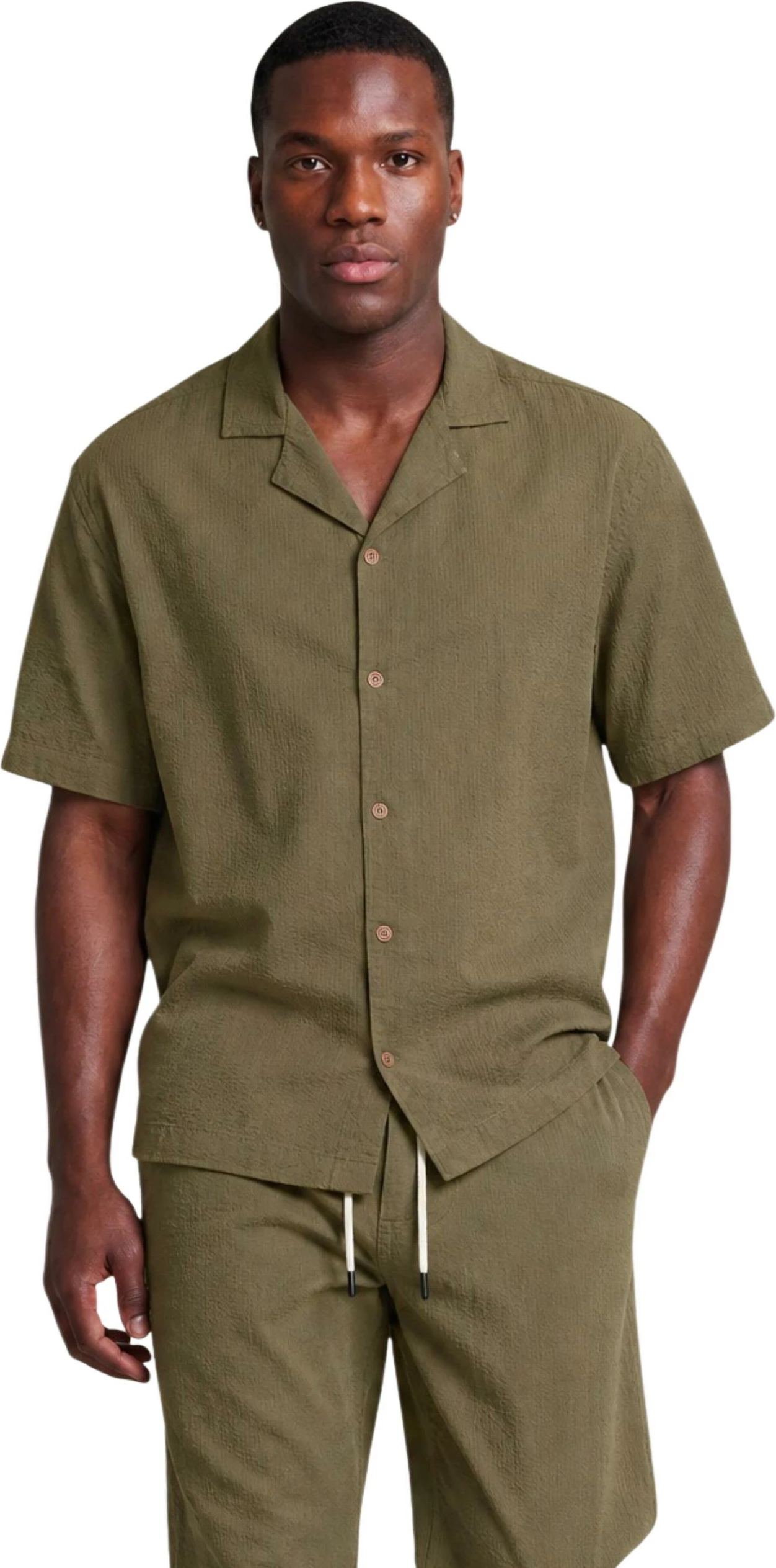 Këmishë me mëngë të shkurta për meshkuj Hydra Clothing SLE5CM010708U, jeshile ulliri