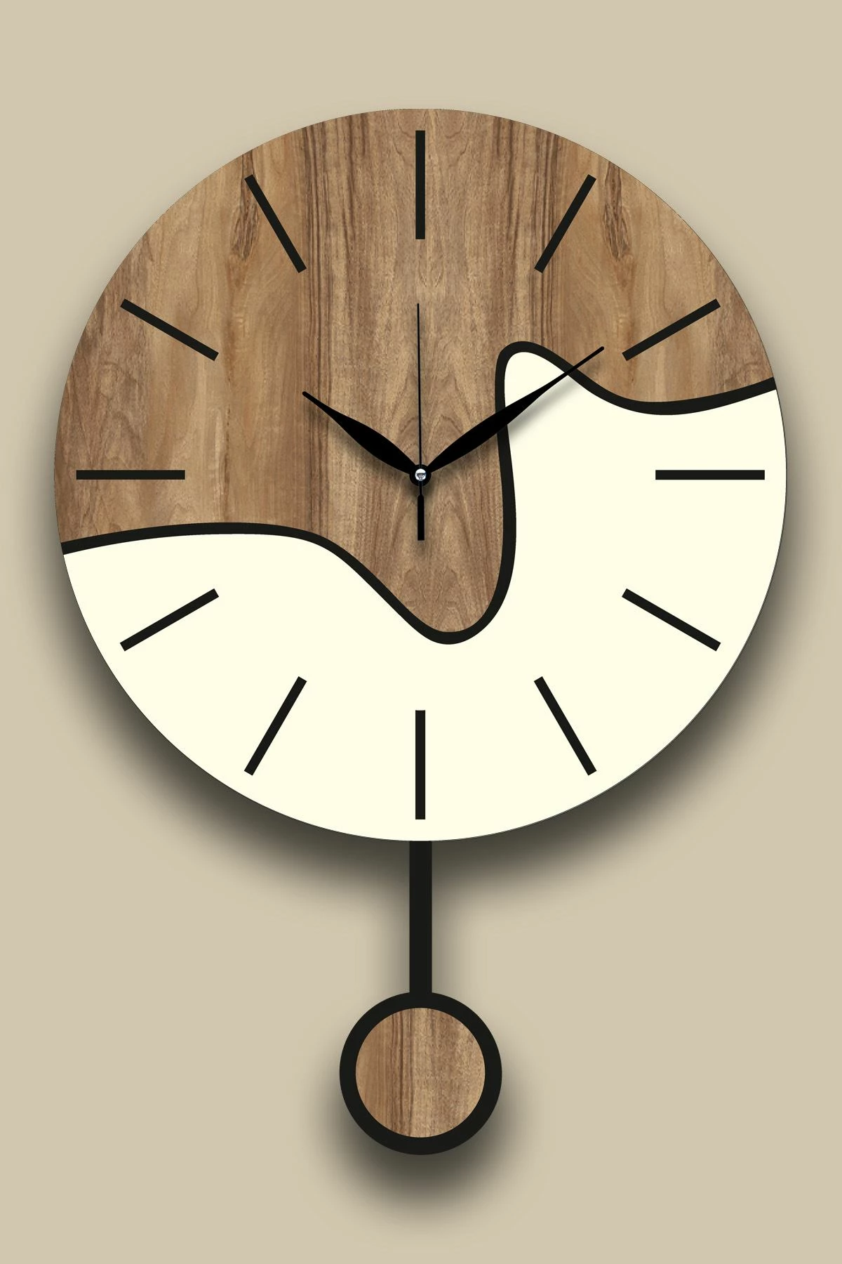 Orë muri dekorative Wallity, ngjyrë arrë dhe krem, Vlnt109kr