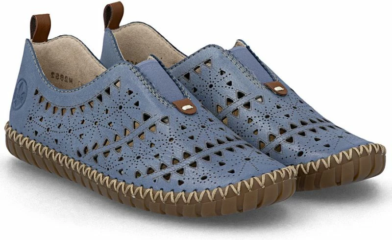 Këpucë lëkure për femra Rieker M2852-12, blu