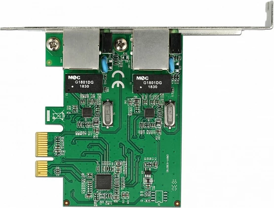 Kartelë rrjeti DeLOCK 89999 PCIe, 2x RJ-45 Gigabit 10/100/1000, jeshile