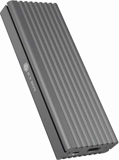 Kasë eksternale për SSD M.2 ICYBOX IB-1817MC-C31, USB-C 3.1 Gen2 10Gb/s, NVMe & SATA, write protection, dark gray, me kabllo USB-C në USB-A