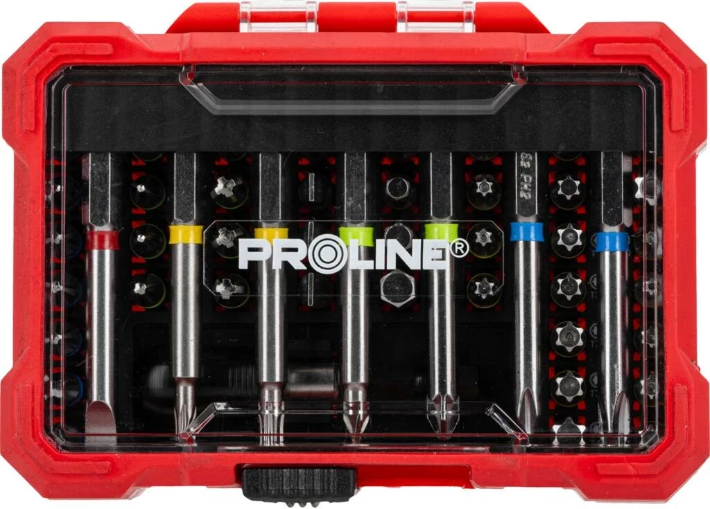 Set bitash dhe kaçavidë me dorezë PROLINE 10720, 57 copë, kuqe