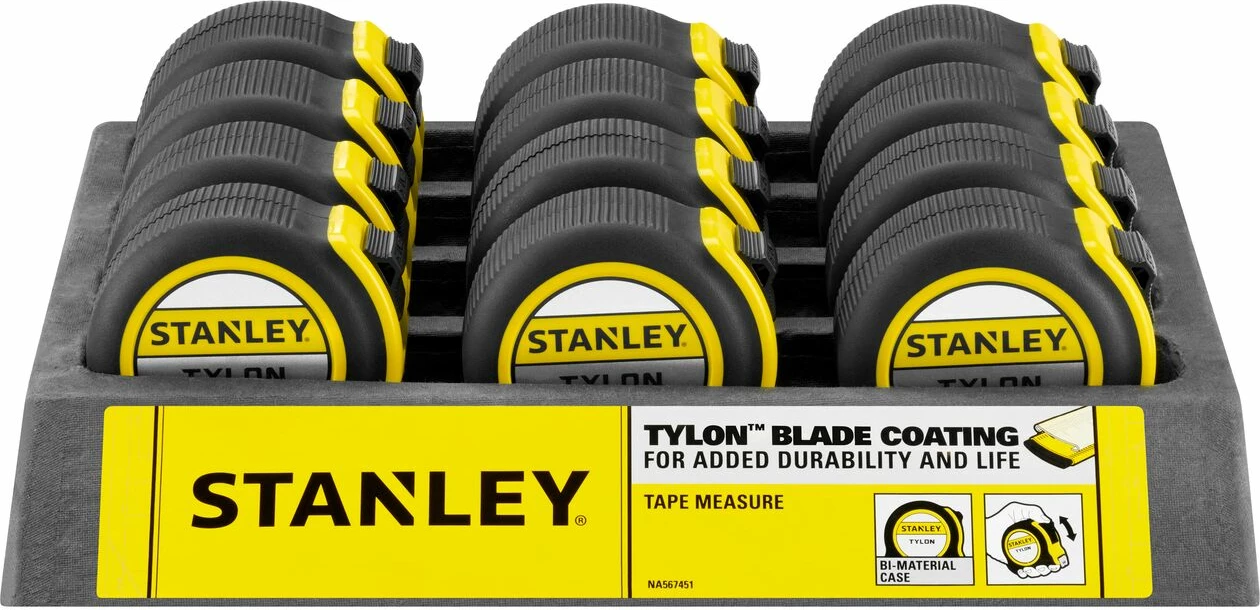 Metër shirit Stanley Tylon 1-30-657 8 m x 25 mm, e verdhë