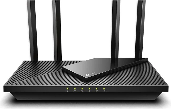 Ruter Wi‑Fi 6, TP-Link Archer AX55 AX3000, Gigabit, 4 antena, USB 3.0, e zezë