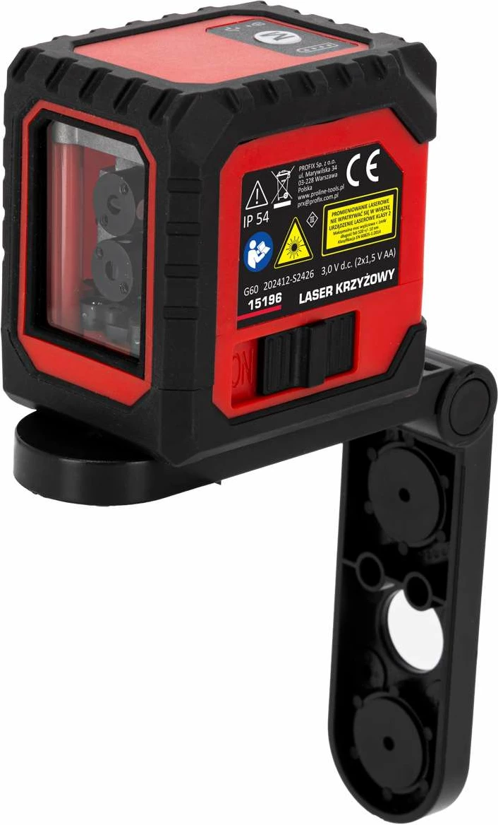 Nivelues lazer kryq PROLINE 15196, 2 linja, 25 m, lazer i gjelbër, set me mbajtëse muri + adapter 5/8" + kapak