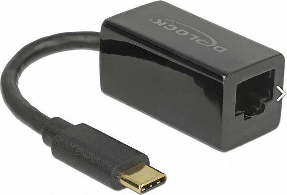 Adapter rrjeti DeLOCK 65904, USB-C në Ethernet RJ45, 1 Gbit/s, i zi