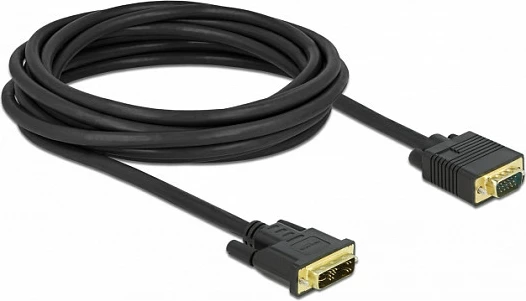 Kabllo video DeLOCK DVI 12+5 në VGA (D-Sub), 5m, e zezë