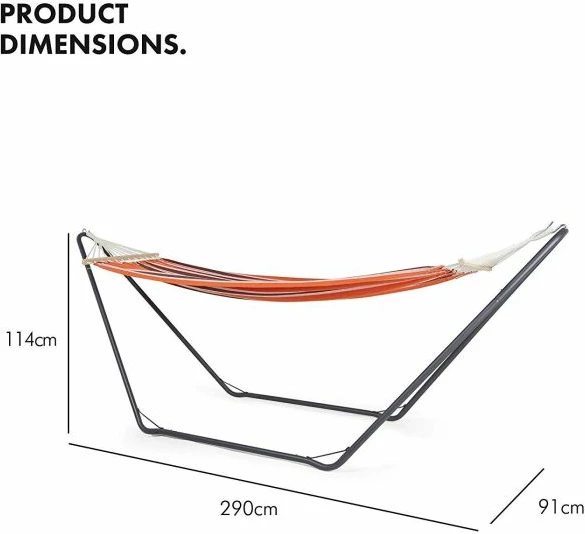 Hamak VONHAUS 2500197 me kornizë 3.05 m, portokalli