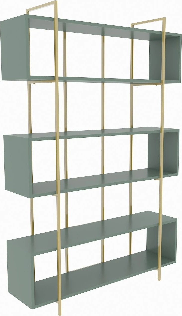 Raft librash Hanah Home, Bruti, ngjyrë e gjelbër dhe ari