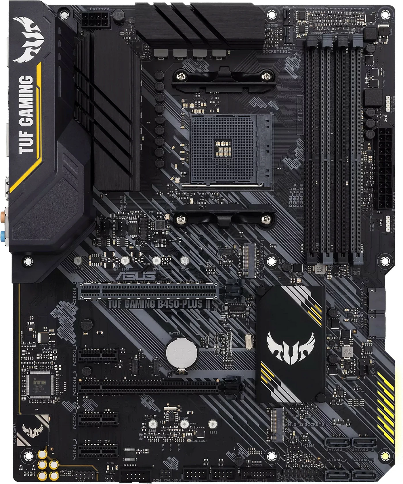 Pllakë amë ASUS TUF GAMING B450-PLUS II, AMD, Socket AM4, 128 GB, e zezë