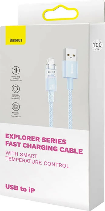 Kabllo karikimi i shpejtë Baseus Explorer, USB në Lightning, 1m, Blu