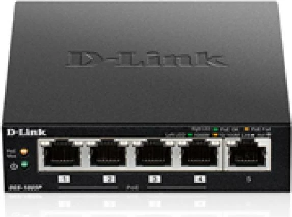 Switch, D-Link, DGS-1005P/E, 5 porta, Gigabit 1Gbps, PoE
