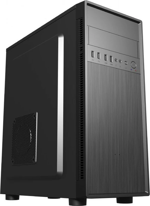 Kasë kompjuteri Gembird Fornax 160, Midi Tower, ATX/Micro ATX/Mini ITX/UATX, 2xUSB 3.1, 2xUSB 2.0, e zezë