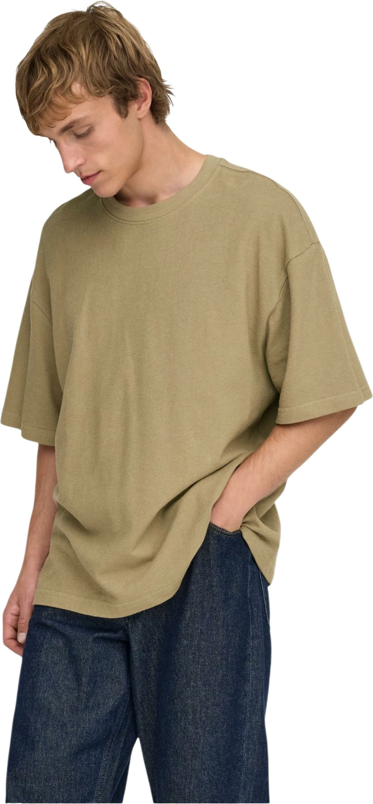Maicë për meshkuj Only & Sons Onslenny Ovz Ss Strct Tee Noos 22036392, kafe