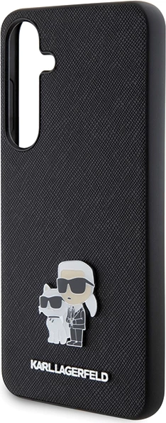 Mbështjellës Karl Lagerfeld Saffiano Karl&Choupette Pin për Samsung Galaxy S24, i zi