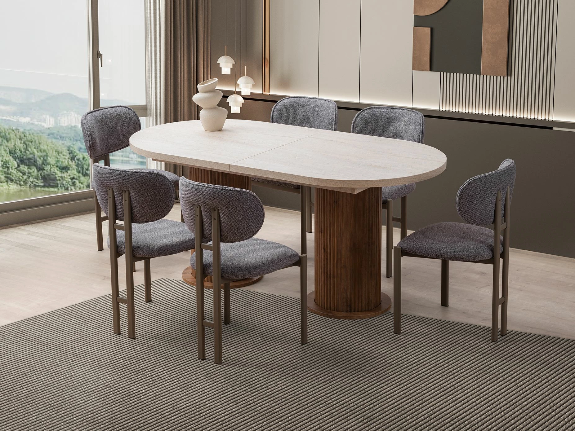 Tavolinë ngrënieje e zgjatshme, Skye Decor, Gusto - 2953