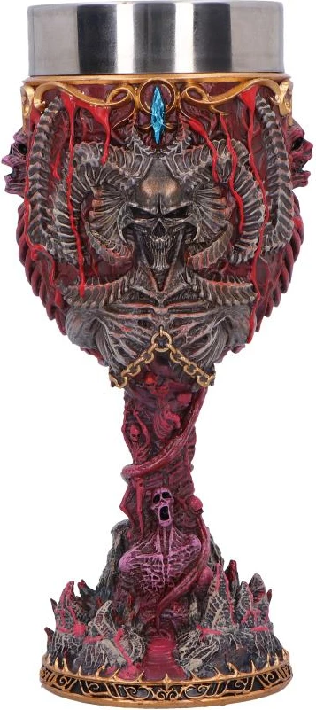 Krigë koleksionuese NEMESIS NOW Diablo IV Mephisto, rezinë e pikturuar me dorë, me insert inox, e kuqe/zezë me aksente ari