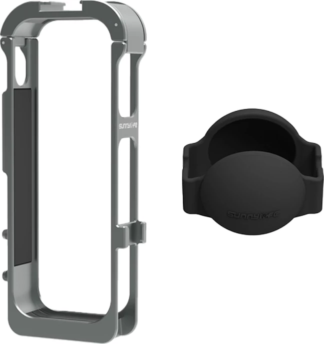 Kornizë metalike magnetike Sunnylife X5-BK012 për Insta360 X5 me kapak silikoni për lente, alumin, 3 cold shoe