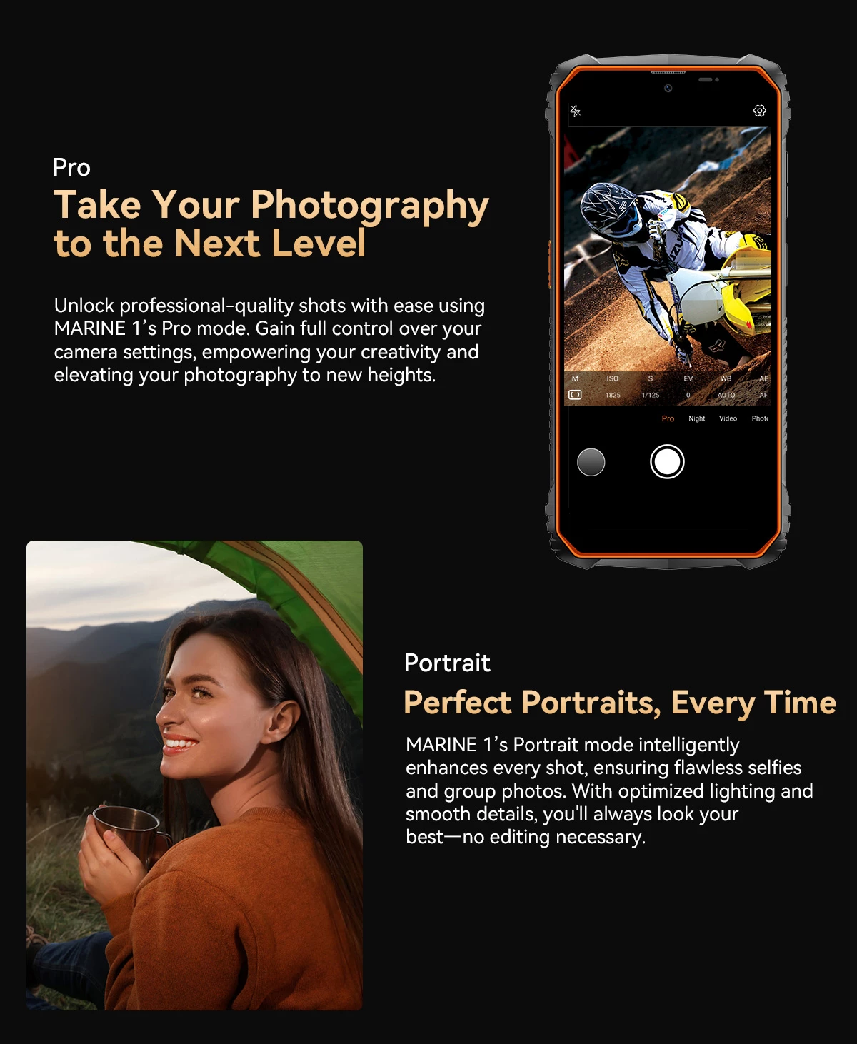 Celular Oscal Marine 1 4GB RAM 128GB 5100mAh IP68/IP69K MIL-STD-810H, portokalli