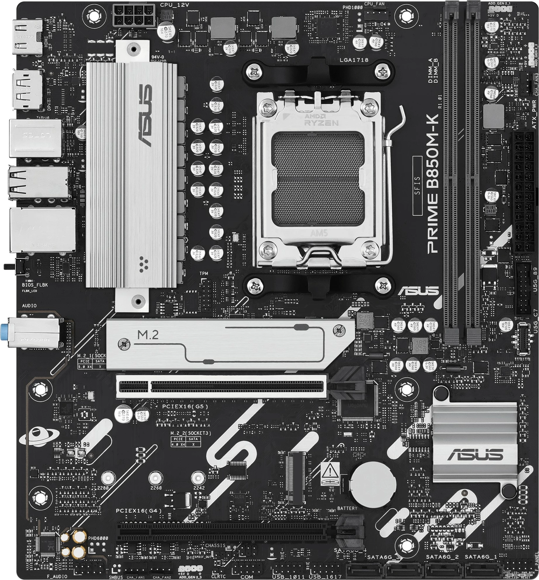 Pllakë amë ASUS PRIME B850M-K, AMD, Socket AM5, DDR5, micro ATX