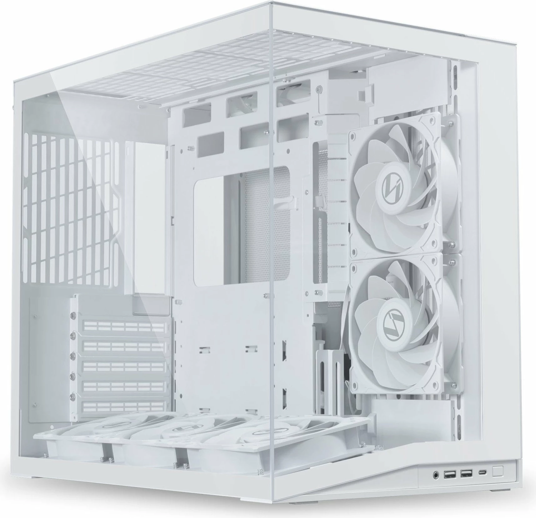 Kasë Lian Li O11 Dynamic Mini V2 Flow O11DMIV2FW, Mini Tower ATX/mATX/Mini-ITX, tempered glass, USB-C, e bardhë